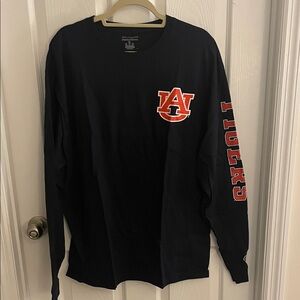 Champion Black Long Sleeve Tee with Red Logo